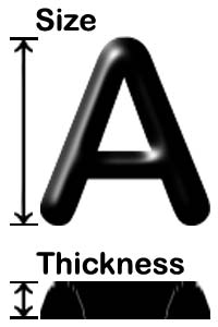 Raised lettering dimensions for clear, visible cast metal marking.